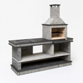 Cuisine extérieure barbecue 180 cm 70 cm 220 cm en pierre grise avec grill moderne