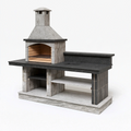 Barbecue de jardin 180 x 80 x 230 cm en pierre gris anthracite avec plan de travail