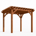 Pergola de jardin 300 x 300 x 230 cm en bois marron à lames ouvertes style rustique