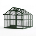 Serre de jardin 190 x 190 x 195 cm aluminium vert panneaux transparents toit à deux pentes