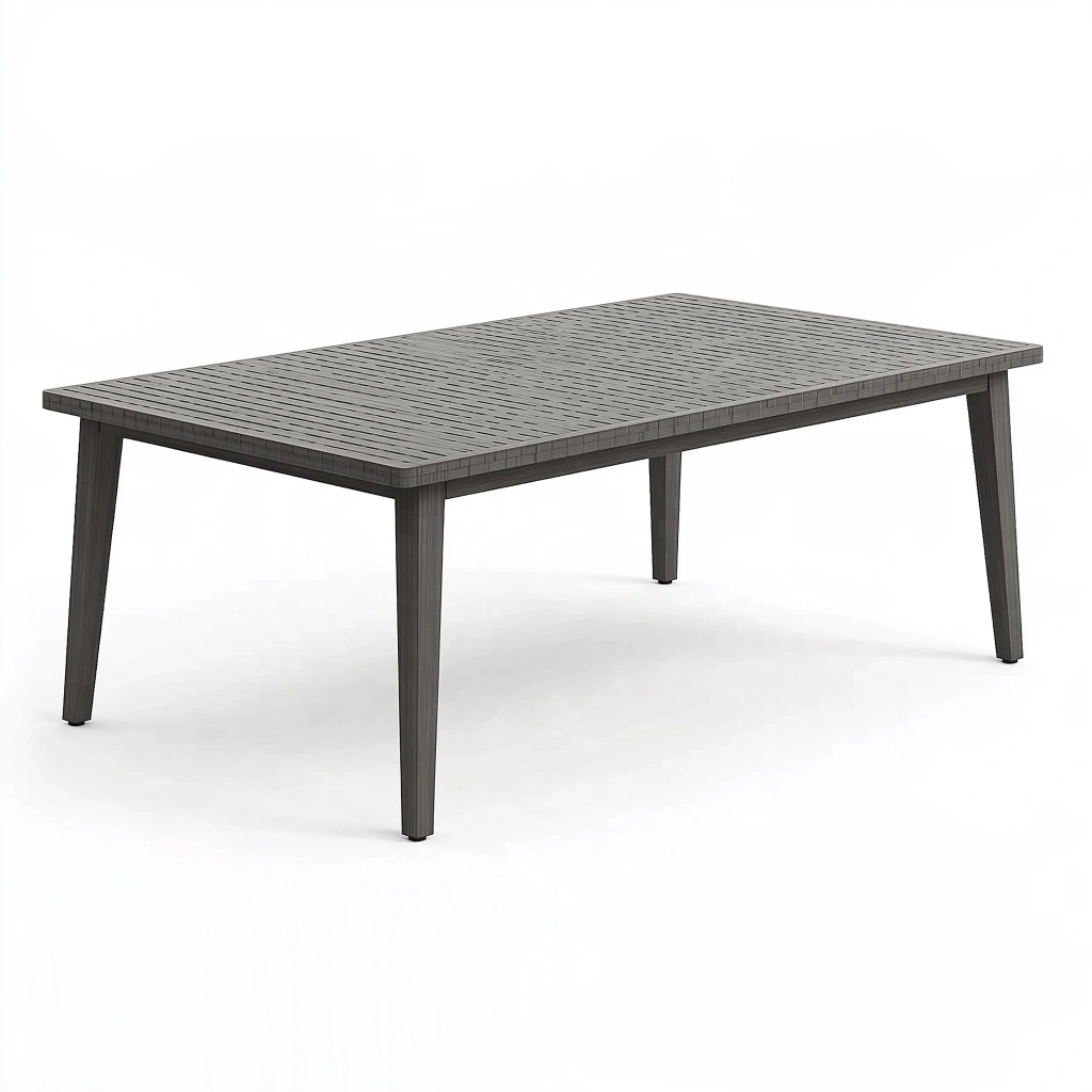 Table de jardin rectangulaire 180 x 90 cm gris anthracite en aluminium style contemporain