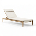 Bain de soleil 200 x 70 cm en bois beige avec dossier réglable pour extérieur