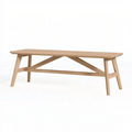 Banc 180 cm en bois naturel avec structure renforcée style contemporain