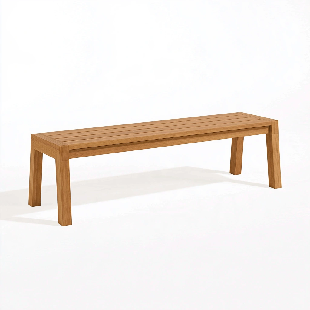 Banc 120 x 35 x 45 cm en bois marron à lattes style contemporain
