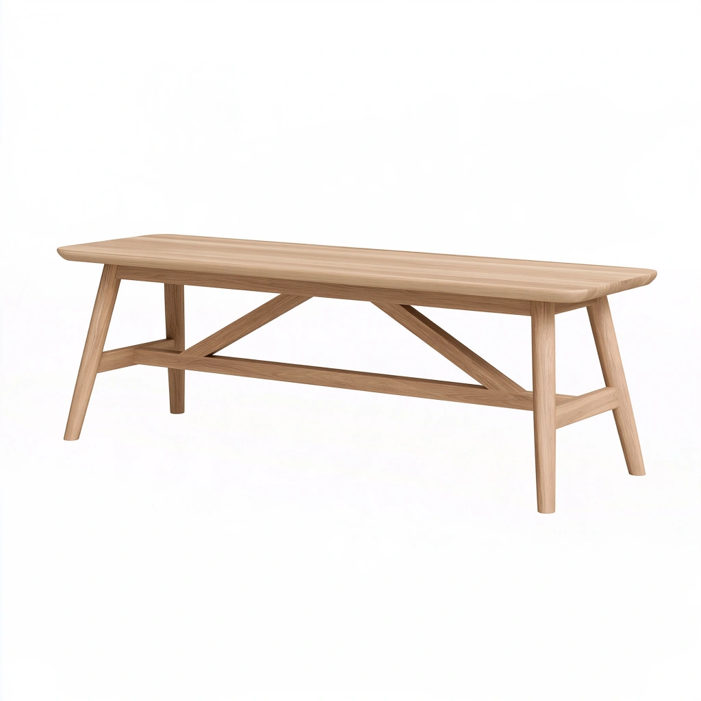 Banc 160 x 40 x 45 cm en bois naturel style scandinave