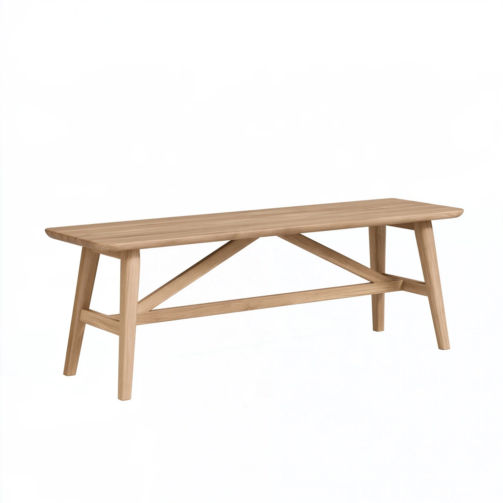 Banc 120 x 35 x 45 cm en bois marron clair style scandinave pour salle à manger