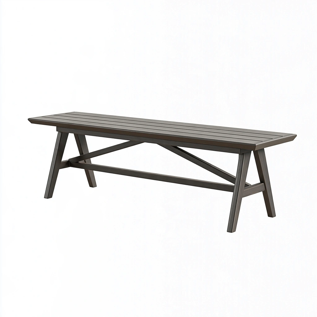 Banc de jardin 180 x 40 x 45 cm en métal gris foncé style contemporain